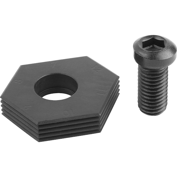 Chock Clamp Hexagon D=M12, Form:B Mild Steel, Variable